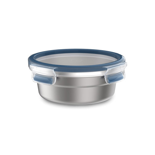 Круглий контейнер для зберігання продуктів EMSA Clip & Close Stainless Steel