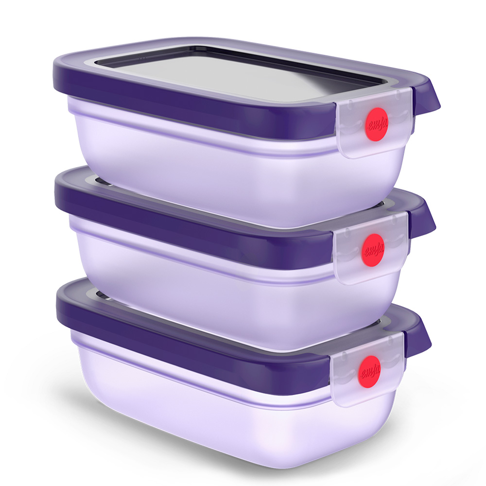 Набір контейнерів для зберігання продуктів EMSA OneClick, 3 шт. - 7